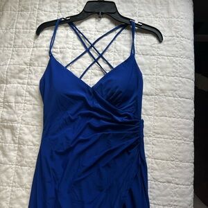 Elegant Blue Strappy Dress